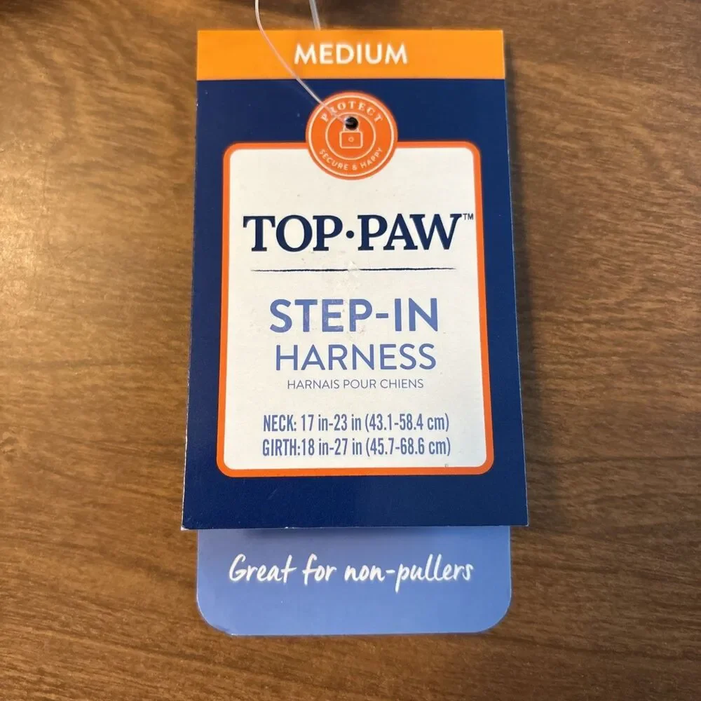 NWT Top Paw Step In Dog Harness Adjustable Yellow Pink Ombre Non Pullers Medium